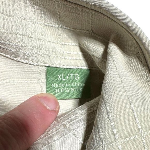 Tommy Bahama Beige Silk Shirt Size XL - Picture 4 of 8